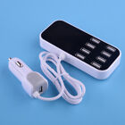 8 Ports Fast Car Usb Charger Multi Usb Phone Charging Station With Lcd Display