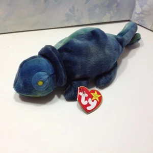Retired Beanie Baby Ty RAINBOW Iguana Tag Error - Picture 1 of 4
