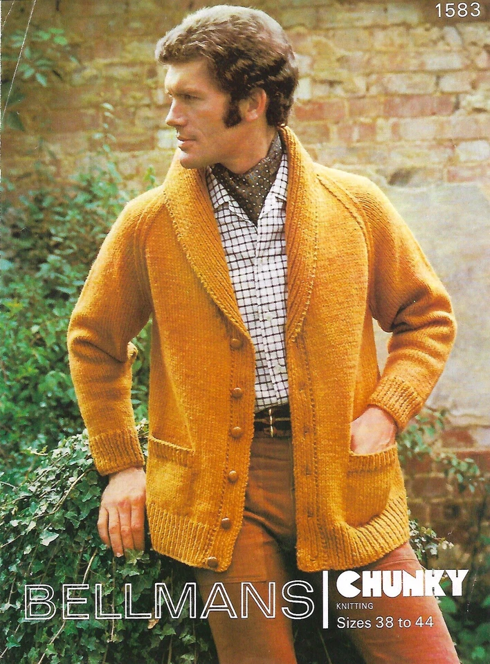 227 Vintage Knitting Pattern Bellmans Chunky Cardigan 38/44 - Image 1 of 1