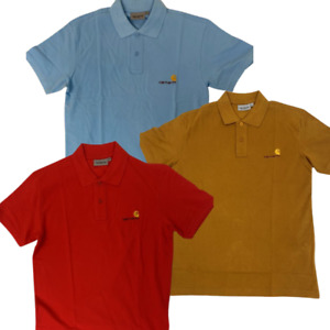 New Ex Carhartt WIP Mens Polo T-Shirt Short Sleeve American Script RRP £45
