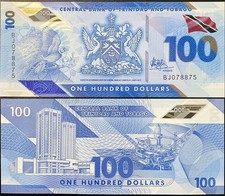 TRINIDAD & TOBAGO 100 DOLLARS 2019 P NEW POLYMER DESIGN UNC