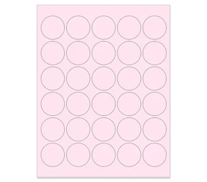 6 BLATT 1-1/2 ZOLL RUND LEER ROSA AUFKLEBER ETIKETTEN BASTELN SEIFEN KERZEN BASTELN - Bild 1 von 1