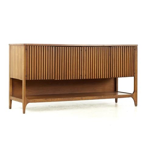 Broyhill Brasilia Mid Century Walnut Fluted Buffet Cover