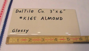 1 pc. Almond by Daltile #K165: 3" X 6" Glossy Ceramic Tile: New Stock, Mint - Picture 1 of 12