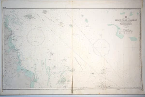 1958 Australian Nautical Navy Chart Map "PERCY ISLES to MACKAY" 110x73cm - TORN! - Picture 1 of 22
