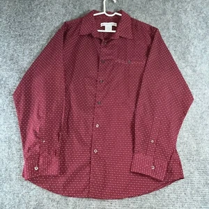 Irvine Park shirt men's large burgundy poly rayon long sleeve button up - Picture 1 of 7