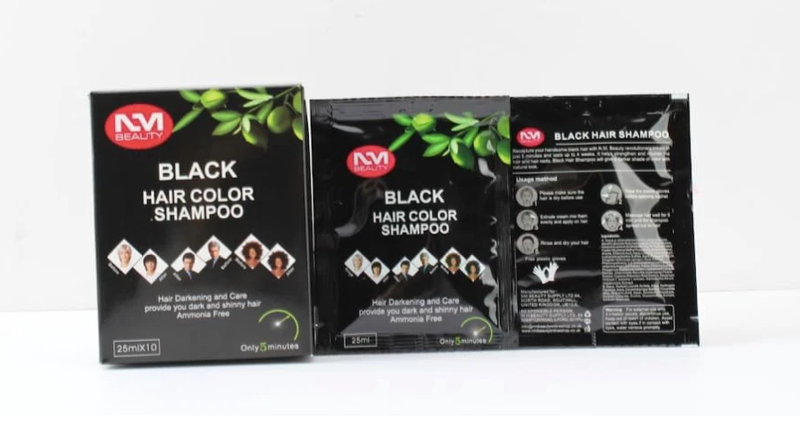 NM Beauty Black Hair Shampoo Instant Black Hair Dye (Pack of 10)