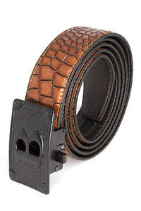 Barabas Men  Buckle Solid Color Animal Print Leather Belt BK806