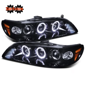 FOR Honda Accord 98-01 2/4 Dr 4cy V6 Smoke Projector Halo LED Headlights Inspire - Picture 1 of 4