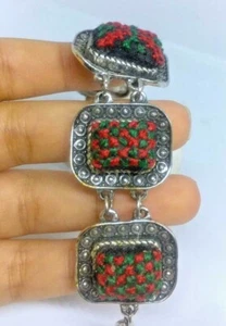 Bracelet Embroidered Elegant Design Folklore Palestinian Silk Thread stitch - Picture 1 of 7