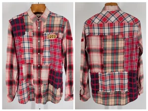Vintage Diesel 1978 Patchwork Plaid Flannel Shirt Mens S Western Pearl Snap... - Picture 1 of 6