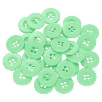 30pcs 28L Sewing Buttons 11/16" Resin Round Flat 4-Hole Craft Buttons, Green - Image 1 of 4