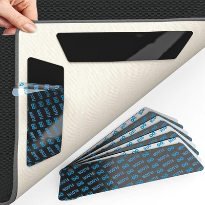 8Pcs Rug Grippers Non Slip Carpet Tape – Reusable Anti Curl for Hardwood Floor - Image 1 of 4