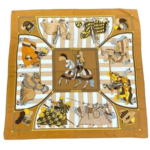 HERMES CHOCS EN PLUMES Carre 90 Seide 100% Schal braun Etikett ohne Karton gebraucht. - Bild 1 von 5