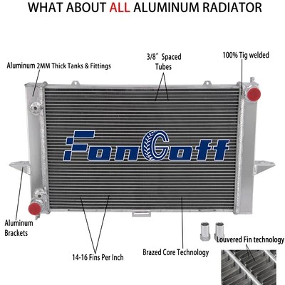 Radiador de alumínio núcleo 2 linhas para 1998-2004 Volvo V70 C70 S70 2.3L 2.4L L5 - Imagem 1 de 4
