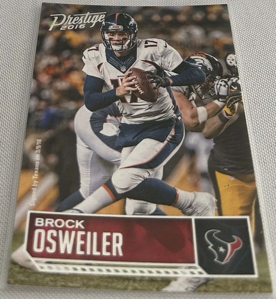 2016 Panini Prestige Football Brock Osweiler Denver Broncos base card #58 - Image 1 of 2