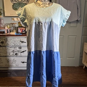 Simply Southern Color Block Short Dress Sz Large - Picture 1 of 8