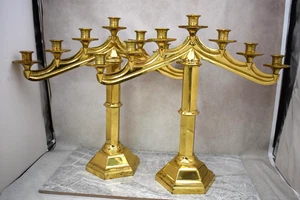 Pair of Brass 7 Light Candelabra, Vintage, 18 1/4" ht. (CU133) Chalice Co. - Picture 1 of 11