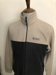 MEN'S COLUMBIA FLEECE JACKET SIZE MEDIUM BROWN - Foto 1 di 2
