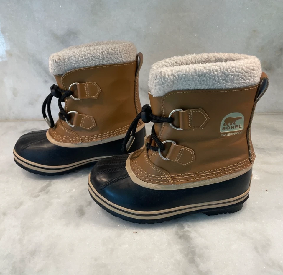 Sorel Yoot Pac коричневый изолированный водонепроницаемый ботинки маленький ребенок размер 12 - Изображение 1 из 4