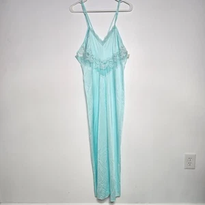 Vintage JC Penney hellblau Nylon Schlaf Nachthemd Größe L - Bild 1 von 11