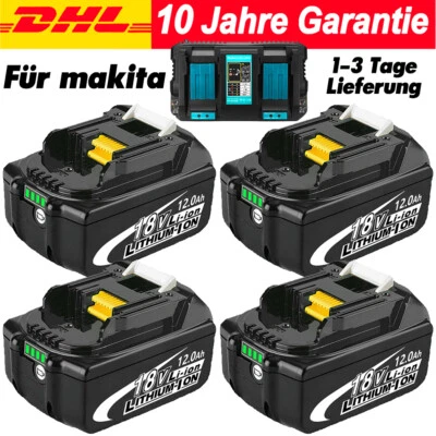 FÜR MAKITA 18V AKKU ORIGINAL 4X 18V 8,0Ah Akku Für Original Makita BL1850 BL1830 BL1860 Led Anzeige/Ladegerät