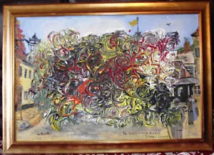 Abstract Oil on Board Painting - Picture 1 of 11