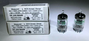 matched pair 5654W audio radio US made tubes platinum grade new but untested - Picture 1 of 3