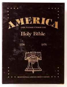 Holy Bible Bicentennial Limited Liberty Edition HB 1776-1976 W/ Coin & Box, Good - Picture 1 of 24