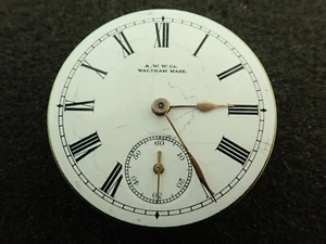 VINTAGE 16 SIZE "A.W. CO." WALTHAM OPENFACE POCKET WATCH FROM 1896 -KEEPING TIME - Picture 1 of 2