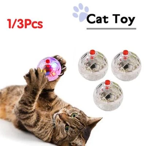 1/3pcs Light Up Cat Balls Activated LightUp Cat Balls Flash Interactive Toys New - Picture 1 of 13