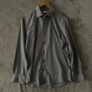 EASY CARE MENS SHIRT SIZE 16in NECK LONG SLEEVE BUTTON UP STRIPED - Picture 1 of 11