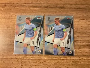 Lotto di 2 carte 2020-21 Topps Finest UCL Kevin De Bruyne #75 Manchester City - Foto 1 di 2