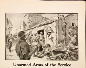 1918 AT&T YMCA Men From Battle Recover Signal Corps WWI Antique Print Ad - Picture 1 of 7