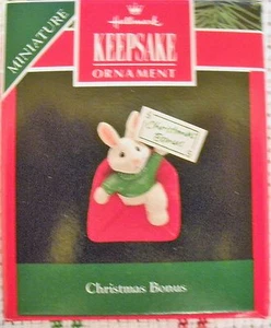 Hallmark 1992 - Miniatura - Bonus Natale - Bonus Porta Coniglietto in Busta - Foto 1 di 3