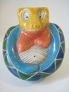 The Fenix Raku Pottery Baboon Figurine Figure Vtg Hand Made South Africa - Picture 1 of 5