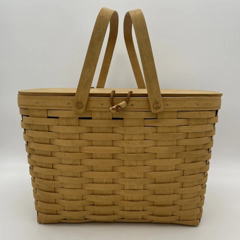 Longaberger Large Picnic Basket Bundle Signed By Family Mary Longaberger #7 Cover