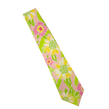 Lilly Pulitzer Neck Tie 54x3.5 Vtg Floral Print Colorful 100% Cotton Neck Spring