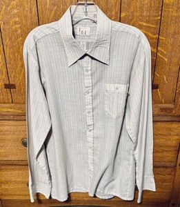 VTG Mid Century Men's Long Sleeve Pinstripe Shirt SZ 17 34/35 Daniel Hechter - Picture 1 of 9