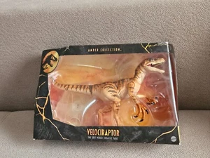 Mattel Jurassic World Toys Amber Collection Tiger Velociraptor - Brand New - UK - Picture 1 of 11