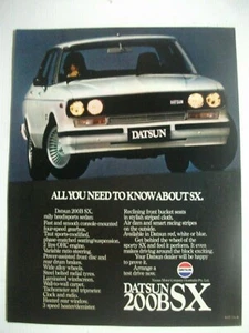 DATSUN 200B SX AUSTRALIAN MAGAZINE FULLPAGE COLOUR ADVERTISEMENT - Picture 1 of 1