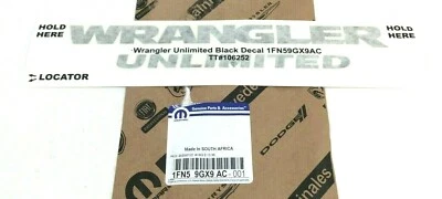 Jeep Wrangler Unlimited 2007-2019 guardabarros delantero negro apariencia calcomanía transferencia Foto 1 de 3