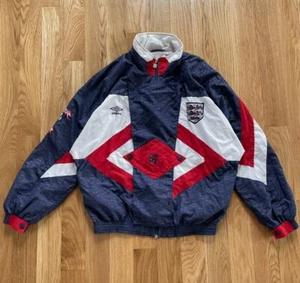 Vintage UMBRO Men's ENGLAND NATIONAL TEAM 1990/1992 Training Football Jacket M - Picture 1 of 18