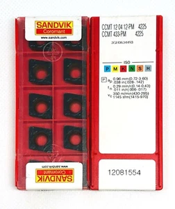SANDVIK INSERTI TORNITURA CCMT120412-PM 4225 CCMT 433-PM ORIGINALI NUOVI 10 pz. - Foto 1 di 4