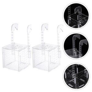 2 Pcs Live Betta Fish Transparent Fish Tank Aquarium Breeding Box - Picture 1 of 12