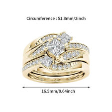 For Woman Artificial Diamond Exquisite Party Bling Plated Zircon Ring Gift