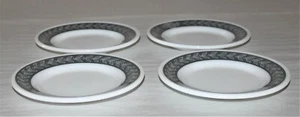 (4) Anchor Hocking - Fire King 350 Milk Glass Desert Plate Laurel Gray Band 947 - Picture 1 of 11
