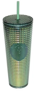 Starbucks 2022 coppa autunno foresta pluviale griglia acqua verde venti 24 oz nuovo - Foto 1 di 2