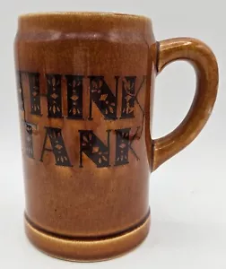 Vintage braun Keramik Think Tank Bier Stein Becher Made in Japan - Bild 1 von 12
