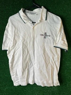 CERRUTI 1881 SPORT POLO SHIRT WHITE BUTTON UP SHORT SLEEVE - Image 1 of 4